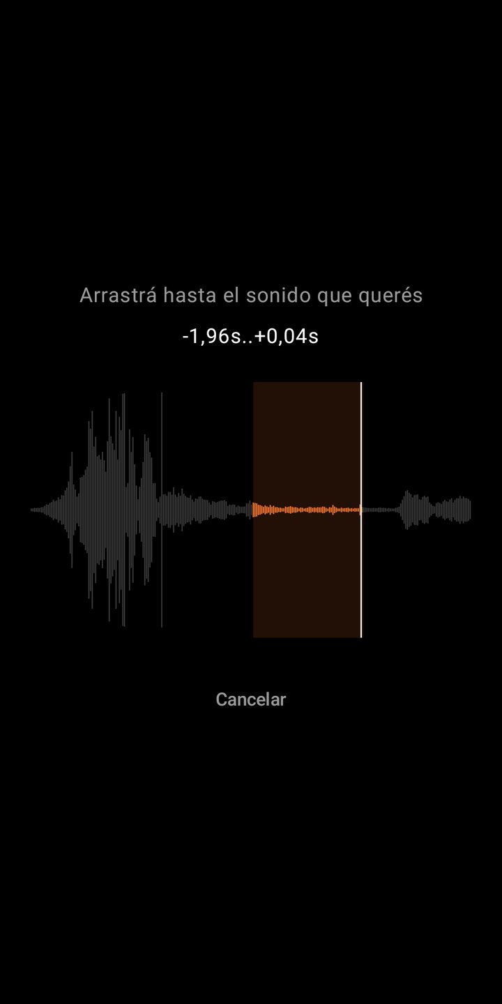 La pantalla de ajuste: la ventana se abre sobre toda la onda y se cierra sobre los dos segundos elegidos.